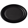 LUX, Тарілка пластикова закусочна овальна, 50 шт., 20х26 см, чорна