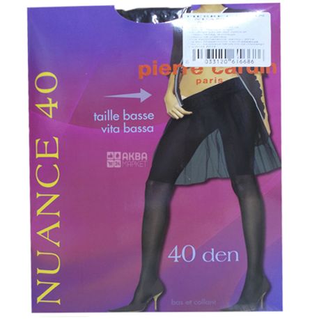 Pierre Cardin Nuance, Колготки жіночі чорні, 2 розмір, 40 ден