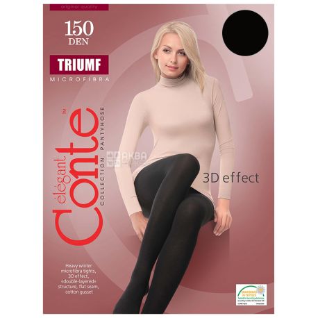 Conte Triumf Nero, Black women's tights, 3 size, 150 den