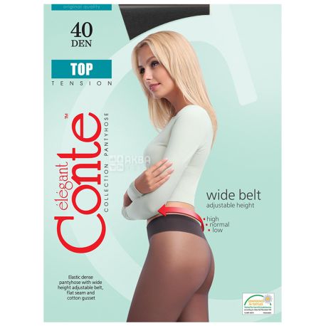 Conte Top, Колготки женские черные, 2 размер, 40 ден