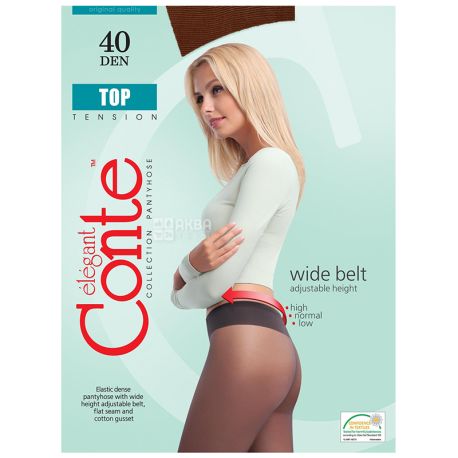 Conte Top, Колготы женские мокка, 3 размер, 40 ден