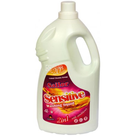 Sailor Sensitive 2 in 1, Concentrated washing gel with rinse, 4 l