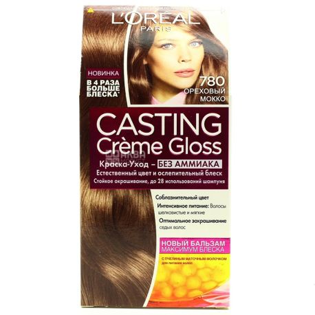L'Oreal, Paris Casting Creme Gloss, Фарба для волосся, Тон 780 Горіховий Мокко, 160 мл