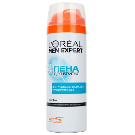 L'oreal Men Expert, 200 мл, Пена для бритья для чувствительной кожи, Система защиты