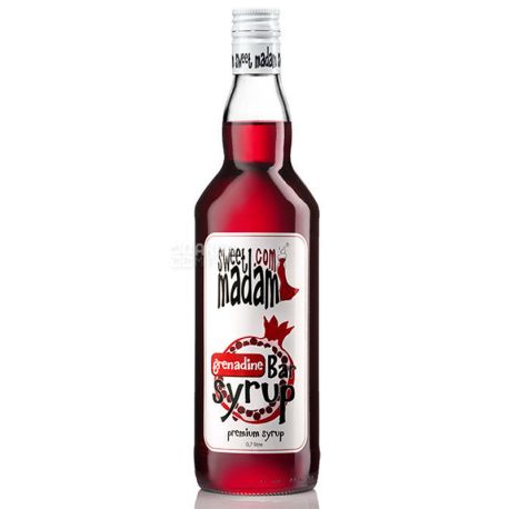 Sweet Madam, Grenadine, 0,7 л, Сироп Свит Мадам, Гренадин, стекло