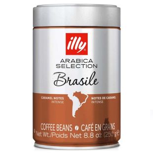  illy Brasil Caramel Notes, 250 г, Кофе в зернах средней обжарки со вкусом Карамели Илли, 100% арабика, ж/б