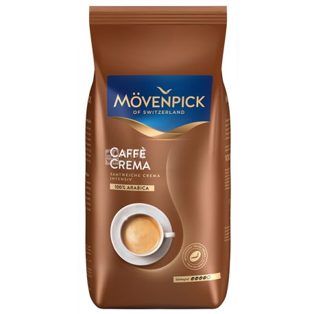 Movenpick Caffe Crema, 1 кг, Кава Мовенпік Каффе Крема, середнього обсмаження, в зернах
