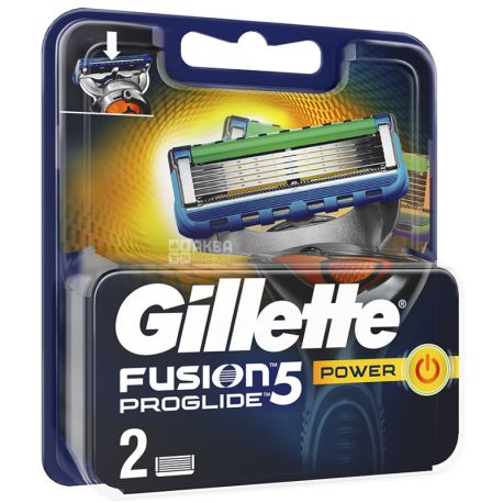 Gillette, Fusion ProGlide Power, 2 шт., Сменные картриджи для бритья