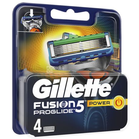 Gillette, Fusion ProGlide Power, 4 шт., Сменные картриджи для бритья