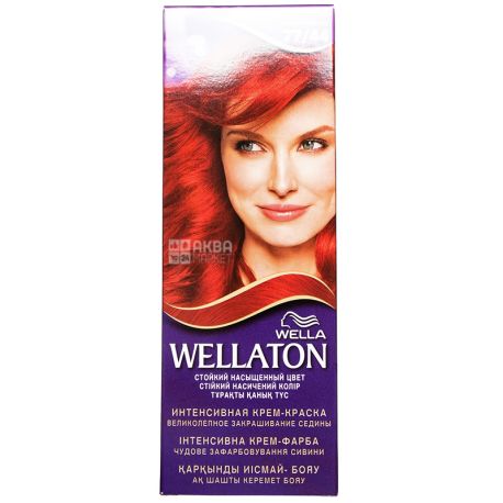 Wella Wellaton, Інтенсивна крем-фарба для волосся, Червоний вулкан, Відтінок 77/44
