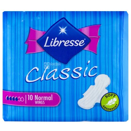 Libresse, Classic Ultra normal, 10 шт., Прокладки гигиенические, 4 капли 