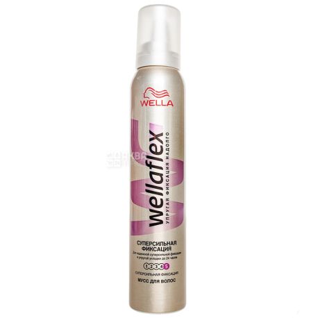 Wellaflex Superstrong fixation, hair styling mousse, 200 ml