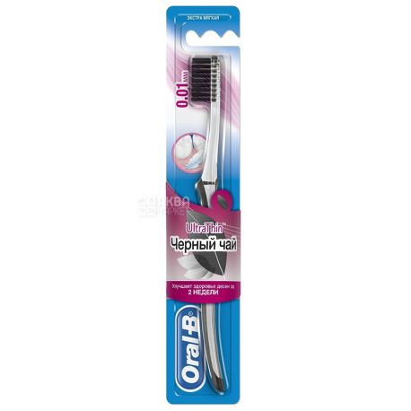 Oral-B, Extra Soft Toothbrush, UltraThin Black Tea, 1 Pack