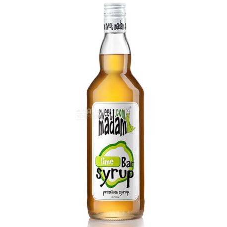 Sweet Madam, Lime, 0,7 л, Сироп Світ Мадам, Лайм, скло
