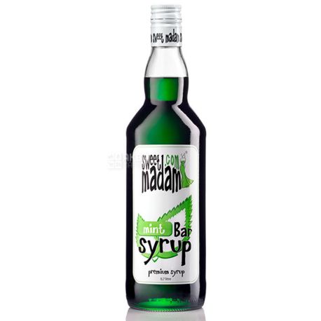 Sweet Madam, Mint, 0,7 л, Сироп Світ Мадам, М'ята, скло