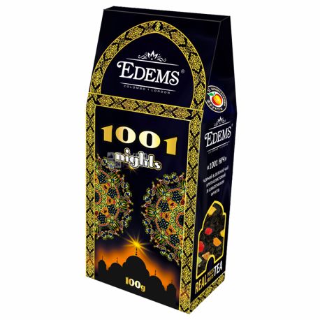 Edems 1001 Nights, 100 г, Чай Едемс, 1001 ніч, зелений зі шматочками фруктів