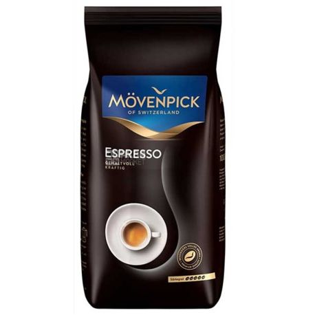 Movenpick Espresso, 1 кг, Кава Мовенпік Еспрессо, темного обсмаження, в зернах