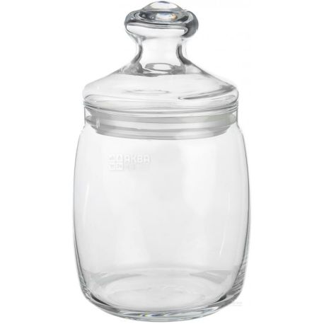 Bank with a lid, Glass, 940 ml, TM Cesni