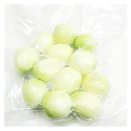 Onion peeled whole, 500 g, vacuum packaging