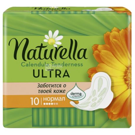 Naturella, Calendula Ultra Normal, 10 шт., Гигиенические прокладки, 4 капли 