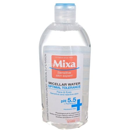 Мицеллярная вода для нормальной и сухой чувствительной кожи лица, 400 мл, ТМ Mixa