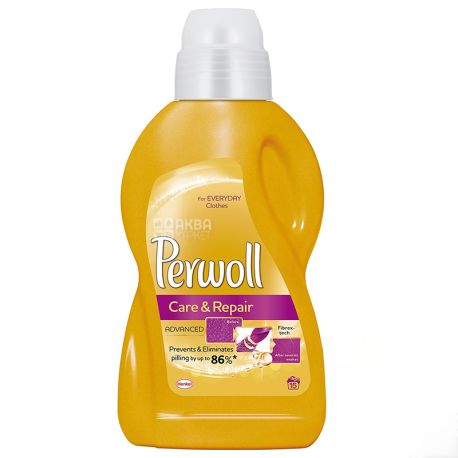 Perwoll, 0,9 л, Гель для прання, кольорових і білих речей, Турбота і відновлення