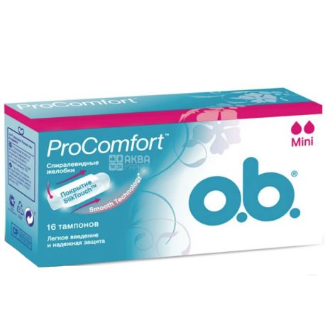 ob ProComfort Mini tampons, spiral grooves, 2 drops, 16 pcs. - buy Tampons  in Kyiv suburbs, water delivery AquaMarket