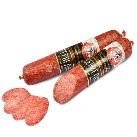 Алан Колбаса сырокопченая Сервелат, в/с, 375 г - купить Сырокопченая ...
