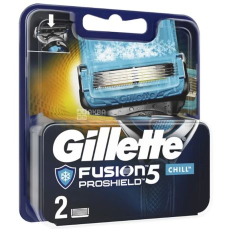 Gillitte Fusion 5, ProShield Chill, 2 шт., Змінні картриджі для гоління