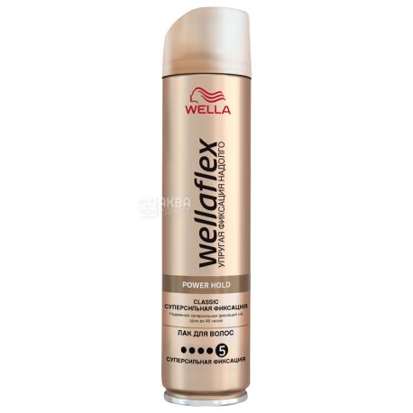 Wella Wellaflex Power Hold Classic Hairspray Super Strong Hold, 250 ml