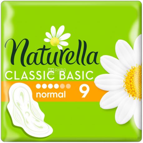 Naturella, Classic Basic Normal, 9 шт., Прокладки гігієнічні, 4 краплі