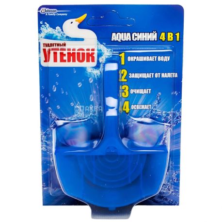 Туалетный Утенок Aqua, 40 мл, Сменный блок для унитаза 4в1, Морской