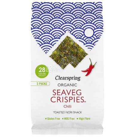 Clearspring, Organic Seaweed Chips, with chilli 5 g