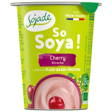 Sojade So Soya Cherry Organic, 125 г, Сояде, Йогурт соевый органический, вишня, без глютена и лактозы