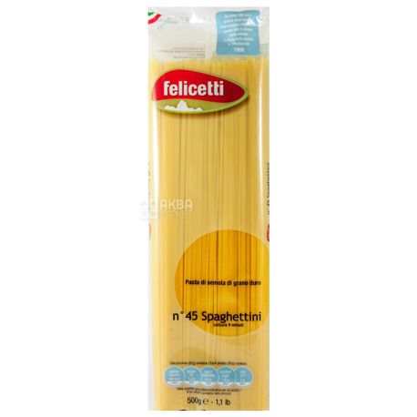 Felicetti Spaghettini №45, 500 г, Макароны Феличетти Спагеттини
