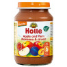 Holle, 190 г, Пюре дитяче органічне Яблуко-Слива, з 6-ти місяців, скло