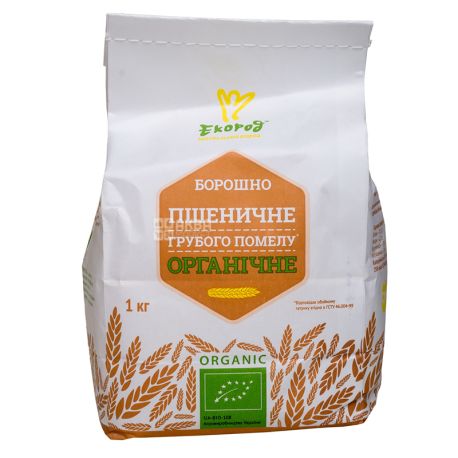 Екород, 1 кг, Борошно пшеничне, грубого помелу, органічна