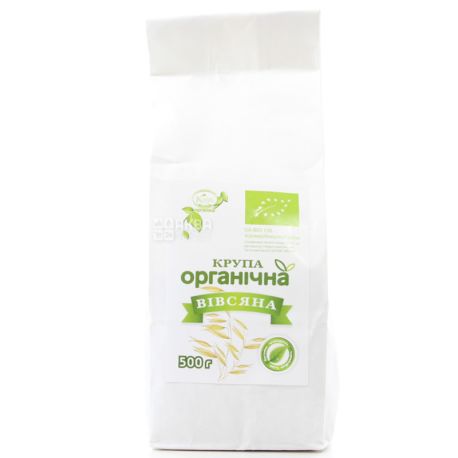 Organic oat groats, 500 g, TM Kozub