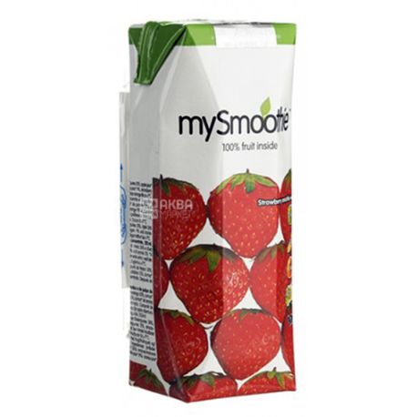 MySmoothie, Strawberry, 0,25 л, Смузи натуральный, Клубничный
