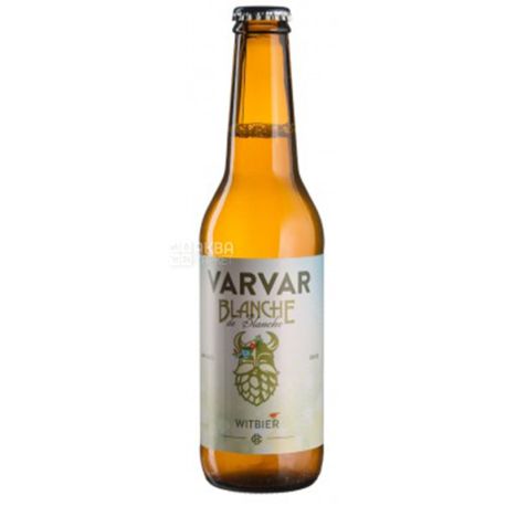 Varvar Blanche de Blanche, 0,33 л, Варвар, Пиво світле нефільтроване, скло