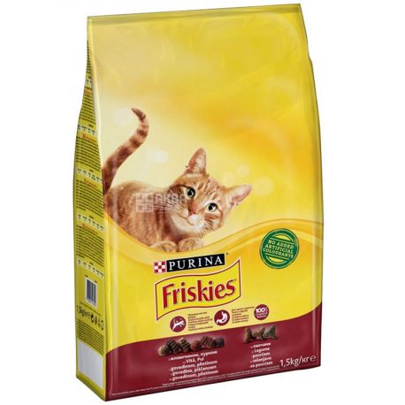 Friskies, Dry food for cats, Meat, Chicken, Liver, 1.5 kg