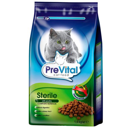 Dry food for cats with a taste of a bird, 1.6 kg, TM PreVital Classic