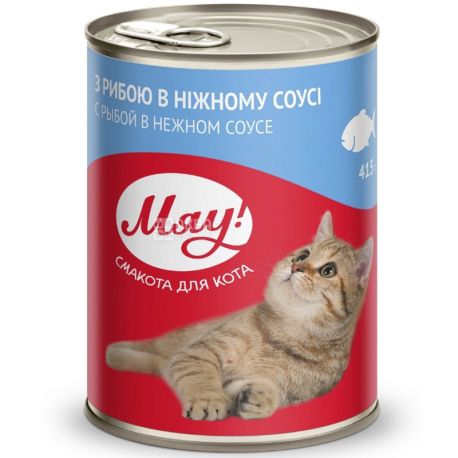 Canned cat food Fish 415 g TM Meow buy Wet food in Kyiv