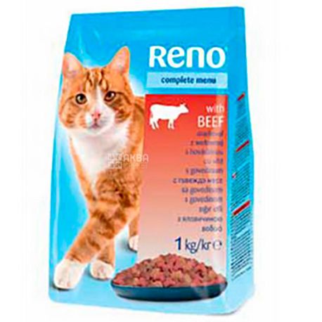 Reno, 1 кг, Сухой корм для котят, с говядиной