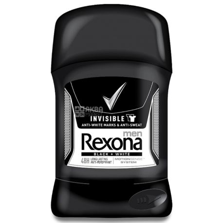 Rexona Men, 40 мл, Дезодорант-антиперспирант, Невидимый на черном и белом
