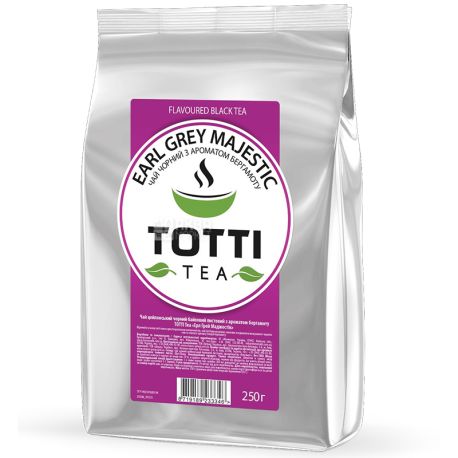  TOTTI Tea, Earl Grey Majestic, 250 г, Чай Тотті, Ерл Грей Маджестик, чорний з бергамотом