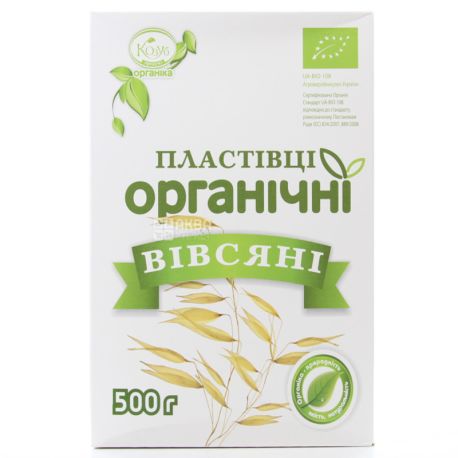 Organic oatmeal flakes, 500 g, TM Kozub