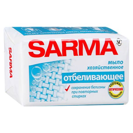 Sarma, 140 г, Хозяйственное мыло с отбеливающим эффектом 