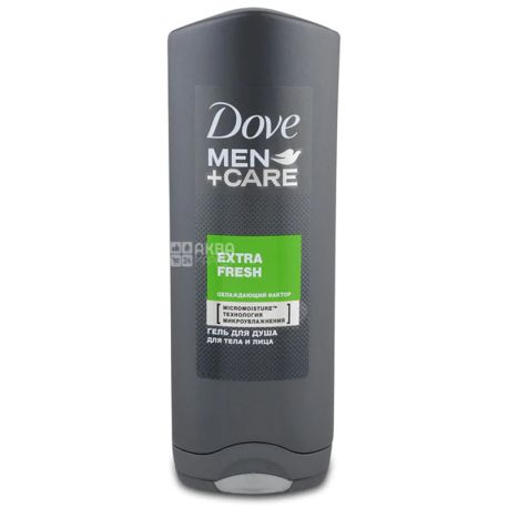 Dove Men + Care, 250 мл, Чоловічий гель для душу для тіла та обличчя, Екстра Свіжість