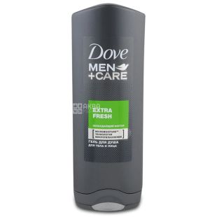  Dove Men+Care, 250 мл, Мужской гель для душа для тела и лица, Экстра Свежесть